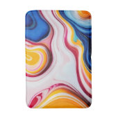 Trendy Blauw Roze geel wit faux marmer Badmat (Voorkant Verticaal)
