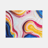 Trendy Blauw Roze geel wit faux marmer Fleece Deken (Voorkant (Horizontaal))