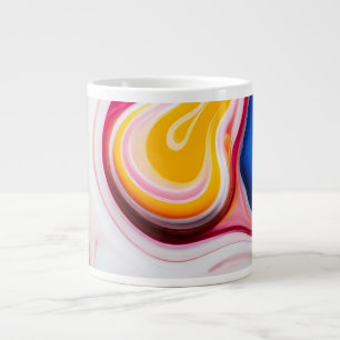 Trendy Blauw Roze geel wit faux marmer Grote Koffiekop