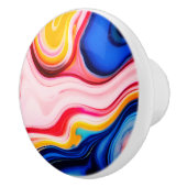 Trendy Blauw Roze geel wit faux marmer Keramische Knop (Rechts)