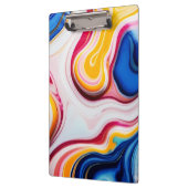 Trendy Blauw Roze geel wit faux marmer Klembord (Links)