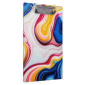 Trendy Blauw Roze geel wit faux marmer Klembord (Rechts)