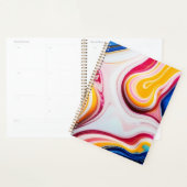 Trendy Blauw Roze geel wit faux marmer Planner (Display)