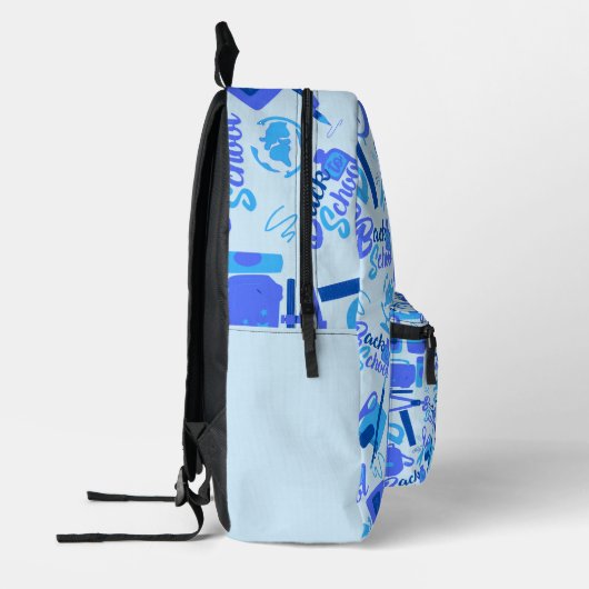trendy blauw Terug naar School Pattern Bedrukte Rugzak (Links)