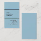 Trendy blauw verticaal modern visitekaartje (Voorkant / Achterkant)