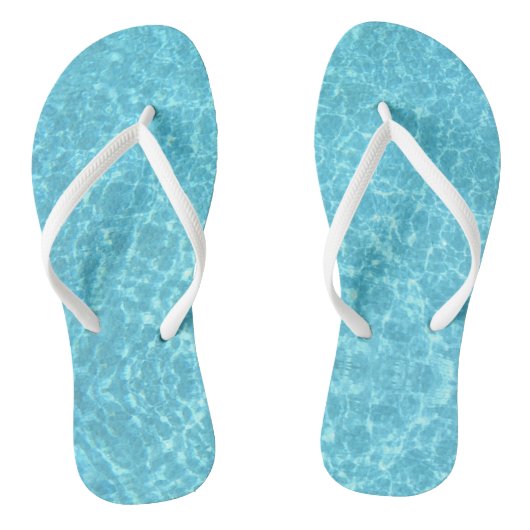Trendy Blauw Water Wit Slanke Bandjes Template Vol Teenslippers (Voetbed)