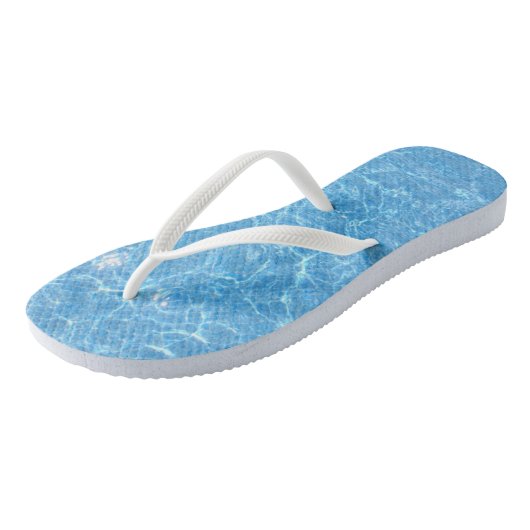 Trendy Blauw Water Wit Slim Straps Voetbed Volwass Teenslippers (Schuin)