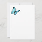 Trendy blauw waterverf vlinders vrijgezellenfeest kaart (Achterkant)