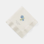 Trendy Blauw Wit Bloemen Hydrangea Evenement Bruil Servet (Hoek)