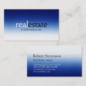 Trendy blauw wit makelaar Visitekaartje (Voorkant / Achterkant)