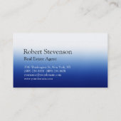 Trendy blauw wit makelaar Visitekaartje (Achterkant)