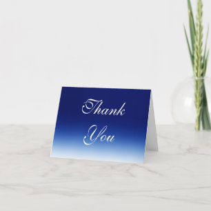 Trendy Blauw Witte Calligraphy Bedankt Postzegel