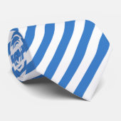 Trendy blauw-witte gestreepte moderne sjabloon stropdas (Opgerold)