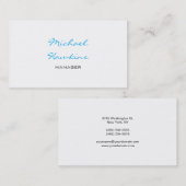 Trendy Blauw Zwart Wit Hedendaags Manager Visitekaartje (Voorkant / Achterkant)