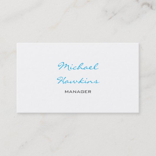 Trendy Blauw Zwart Wit Hedendaags Manager Visitekaartje (Voorkant)