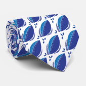 Trendy blauwe abstracte bladpatroon stropdas (Opgerold)