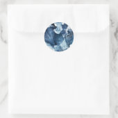Trendy Blauwe Agaat Geode Ronde Sticker (Tas)