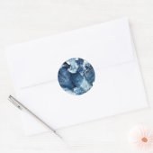 Trendy Blauwe Agaat Geode Ronde Sticker (Envelop)