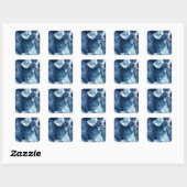 Trendy Blauwe Agaat Geode Vierkante Sticker (Vel)