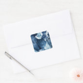 Trendy Blauwe Agaat Geode Vierkante Sticker (Envelop)