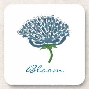 Trendy Blauwe Bloem Drankjes Onderzetter