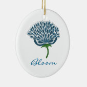 Trendy Blauwe Bloem Keramisch Ornament (Rechts)