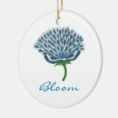 Trendy Blauwe Bloem Keramisch Ornament (Links)