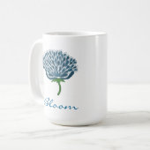 Trendy Blauwe Bloem Koffiemok (Voorkant links)