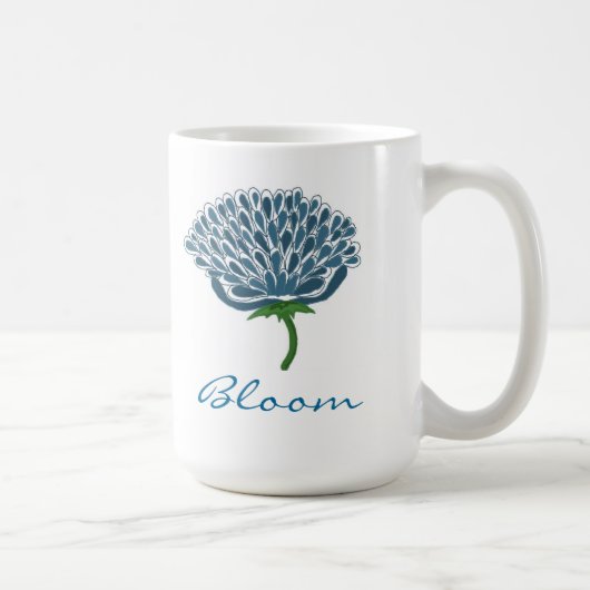 Trendy Blauwe Bloem Koffiemok (Rechts)