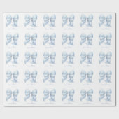 Trendy blauwe boog gepersonaliseerd met naam monog cadeaupapier (Vlak)