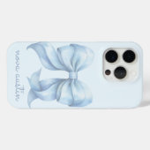 Trendy blauwe boog gepersonaliseerd met naam monog Case-Mate iPhone case (Achterkant (horizontaal))