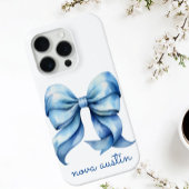 Trendy blauwe boog gepersonaliseerd met naam monog Case-Mate iPhone case