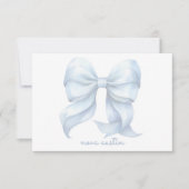 Trendy blauwe boog gepersonaliseerd met naam monog notitiekaartje (Voorkant)