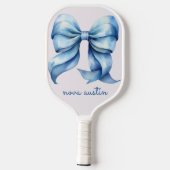 Trendy blauwe boog gepersonaliseerd met naam monog pickleball paddle (Achterkant)