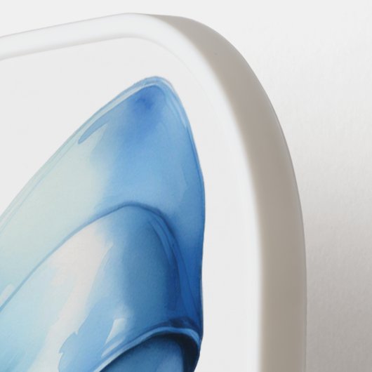 Trendy blauwe boog gepersonaliseerd met naam monog pickleball paddle (Links Detail)