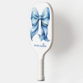 Trendy blauwe boog gepersonaliseerd met naam monog pickleball paddle (Links)