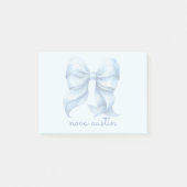 Trendy blauwe boog gepersonaliseerd met naam monog post-it® notes (Voorkant)