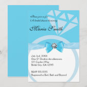 Trendy blauwe bruidsmeisjes bruiloft kaart (Voorkant / Achterkant)