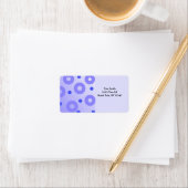Trendy blauwe cirkels en stippen etiket (Insitu)
