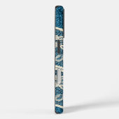 Trendy Blauwe Denim & Witte Kant Case-Mate iPhone Case (Achterkant / Rechts)