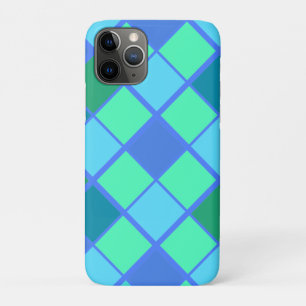 Trendy Blauwe en Groene Diamant Patroon Case-Mate iPhone Case