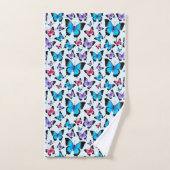 trendy blauwe en kleurrijke Butterflies Bad Handdoek (Handdoek)