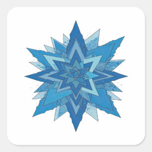 Trendy blauwe FROZEN vinyl stijl Vierkante Sticker
