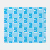 Trendy blauwe gepersonaliseerde initiaal fleece deken (Voorkant (Horizontaal))
