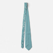 Trendy blauwe glitters monogram stijlvol chic stropdas (Achterkant)