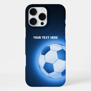 Trendy Blauwe Gloeiende Voetbal Beste Sport Cade iPhone 16 Pro Max Hoesje