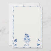 Trendy blauwe hand getekend eigenzinnige krabbel b kaart (Achterkant)