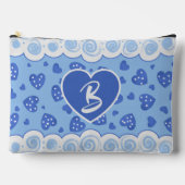 Trendy blauwe harten met Stippen en wervelingen Etui (Voorkant)