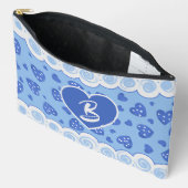 Trendy blauwe harten met Stippen en wervelingen Etui (Open)