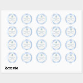Trendy Blauwe Hortensia Bruidsdouche Ronde Sticker (Vel)